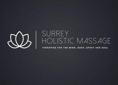 Logo of Surrey Holistic Massage - Home Visits in Epsom, England, GB. Elegant lotus design symbolizes tranquility.