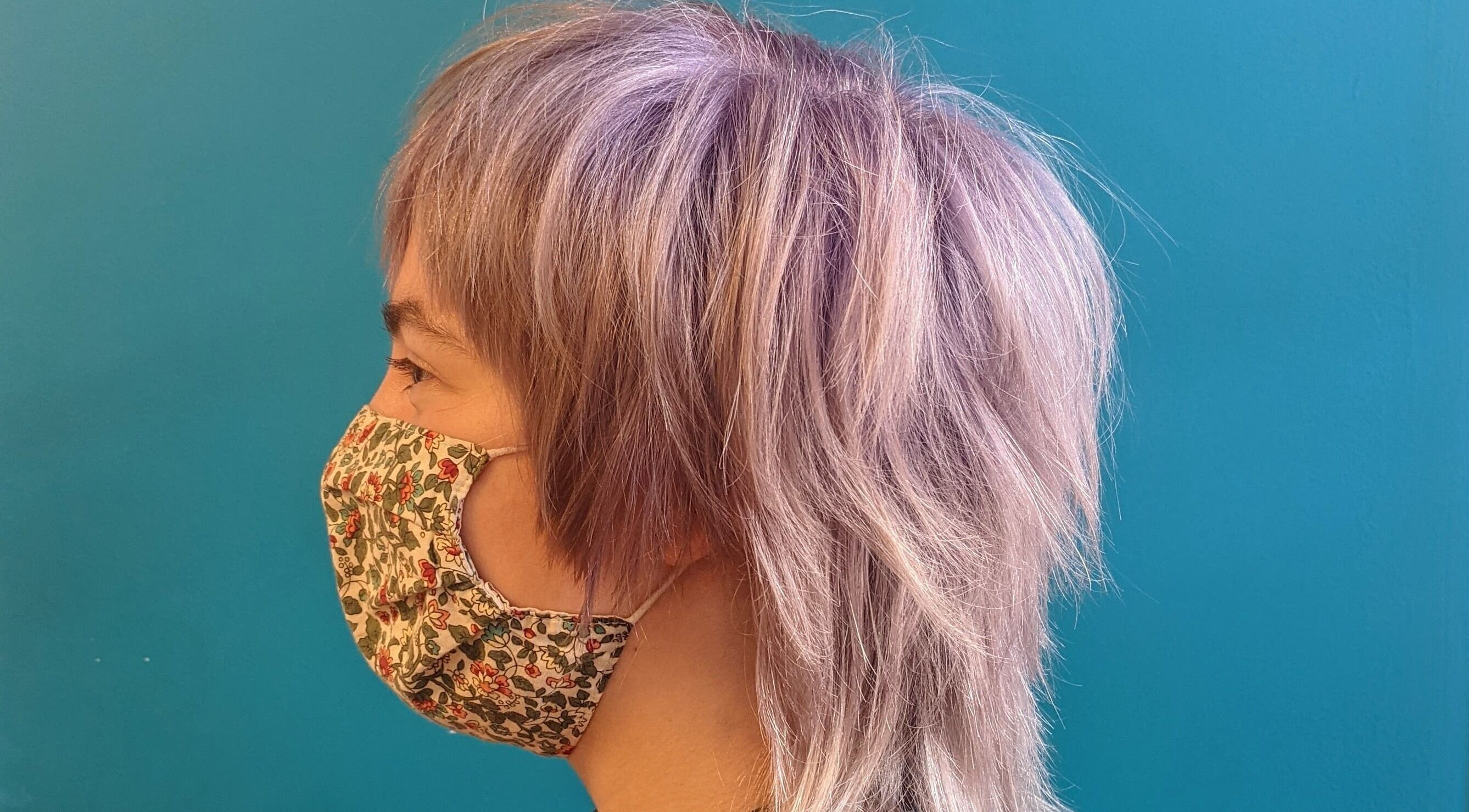 Lavender hair with layers at Ritual Salon, Urbana, Illinois, US.