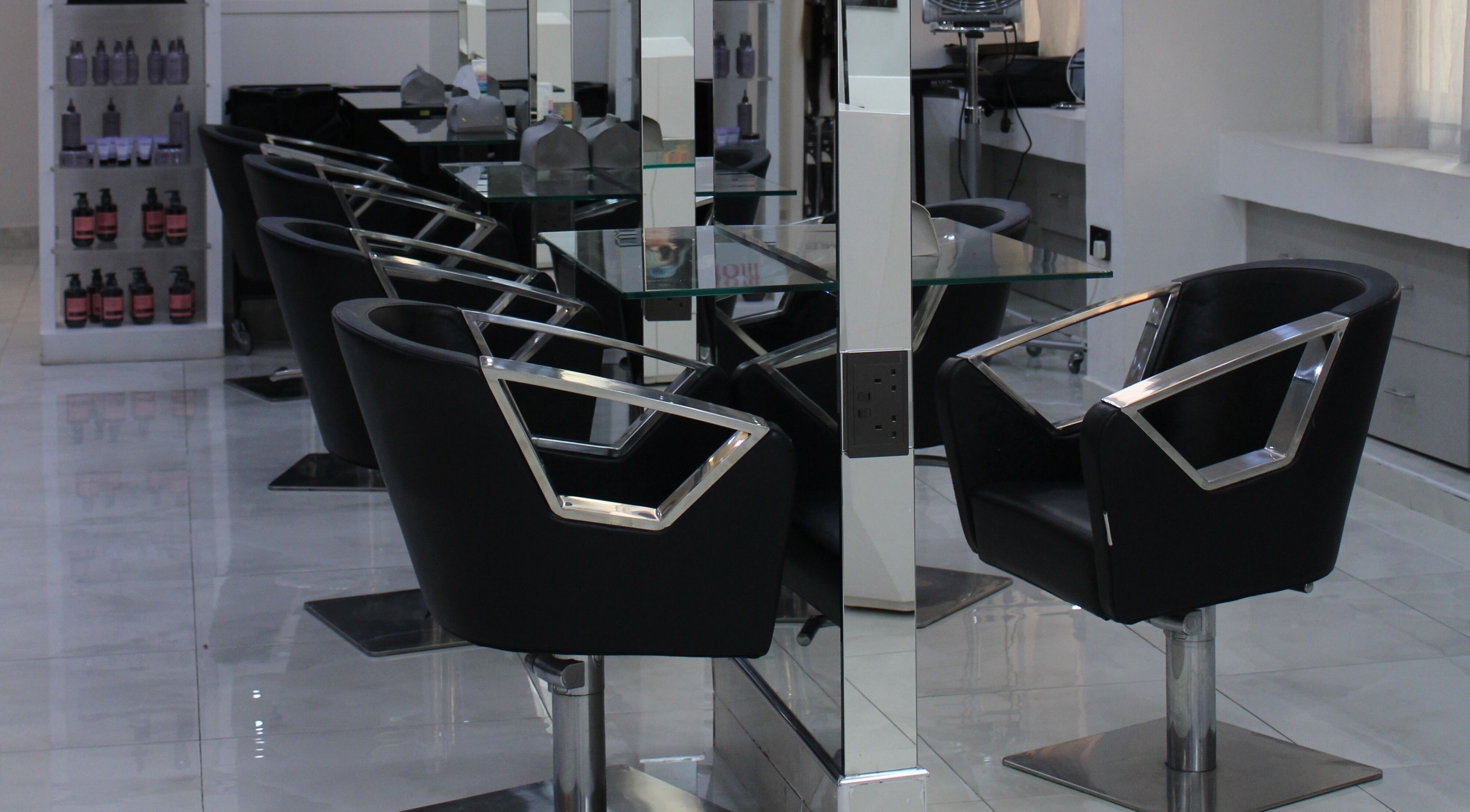 Modern salon chairs at Rana Balhas Beauty Center, أبو ظبي, أبو ظبي, AE, offering luxurious beauty services.