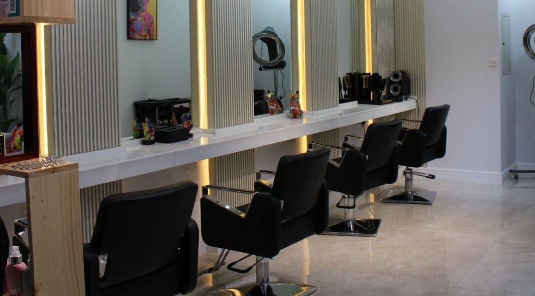 Stylish salon stations at Rana Balhas Beauty Center - Ayla Grand Hotel, Al Ain, Abu Dhabi, AE.
