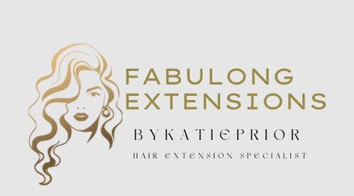 Logo of Fabulong Extensions by Katie Prior, Portsmouth, England, GB showcasing a stylish woman with flowing hair.