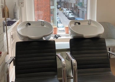 Modern wash station at Eden Aesthetic Clinic, Dublin, County Dublin, IE, with street view.