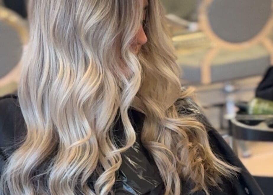 Gorgeous blonde waves styled at Claire Sinclair Hair, Tillicoultry, Scotland, GB.