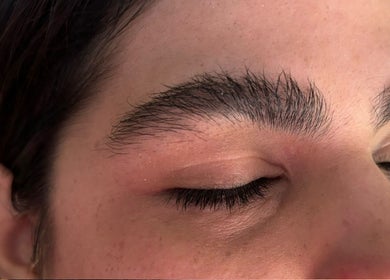 Close-up of perfectly shaped brows at My Candy Wax, River Grove, Illinois, US.
