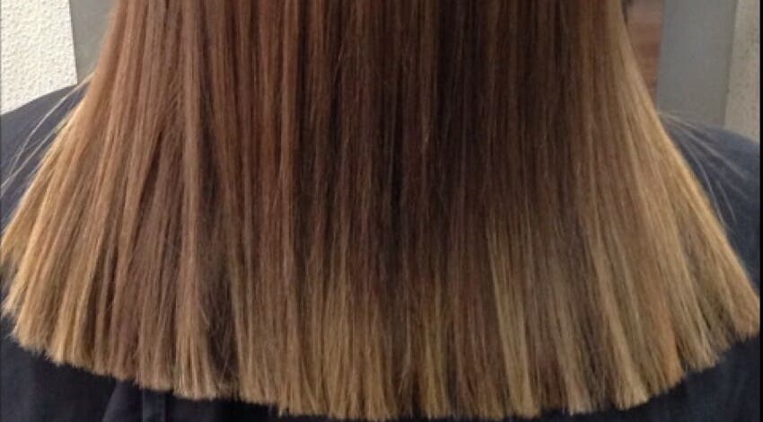 Beautiful sleek hairstyle by Mynx Hair Design, Healesville, Victoria, AU. Showcasing smooth, straight brown hair.