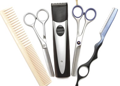 Hair tools at Layered Locks LLC in The Beauty District Salon Suites, Phoenix, Arizona, US.