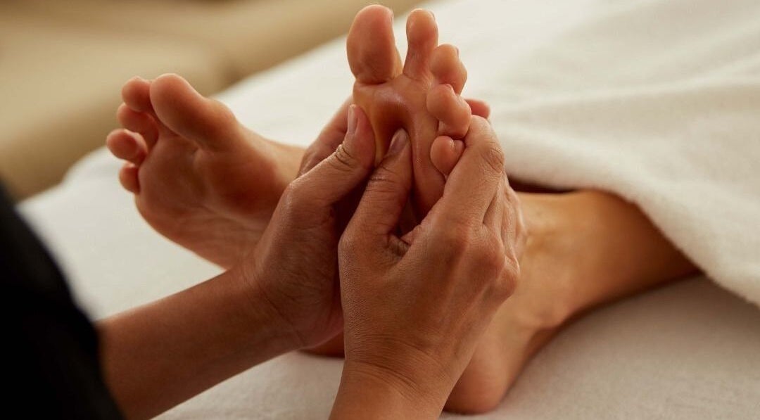 Foot massage at On Cloud Nine Therapies in Godalming, England, GB offering relaxation and wellness.