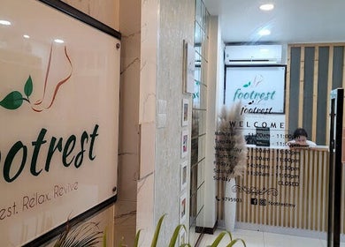 Entrance of Foot Rest Salon & Aesthetics in Malé, Male, MV, featuring a welcoming reception area.
