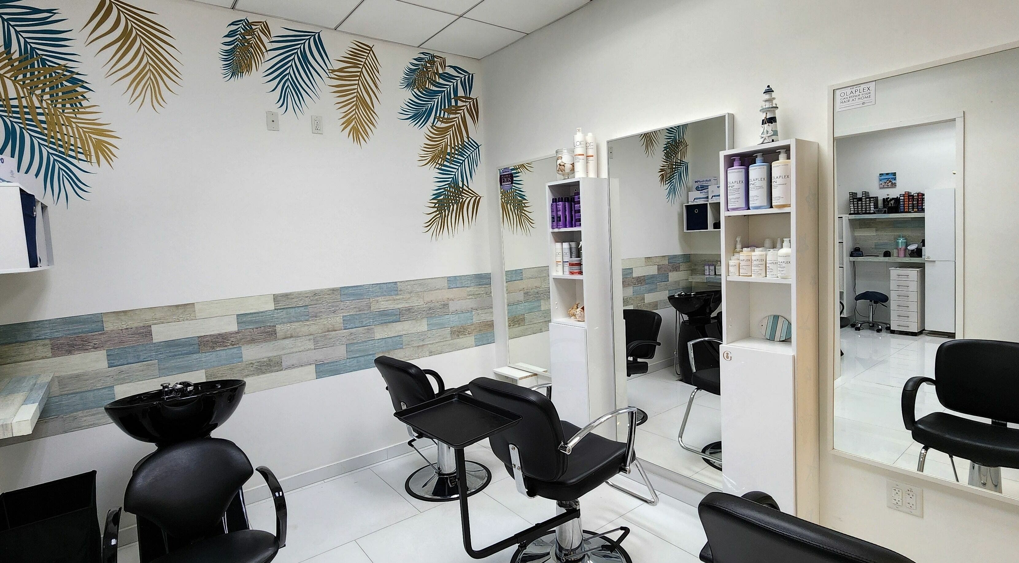 Chic salon interior at Gemproimage, Miami, Florida, US with stylish décor and modern furnishings.