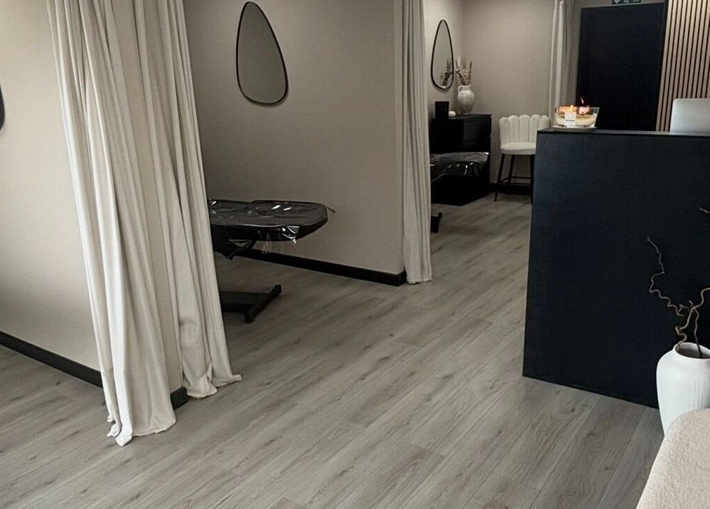 Chic treatment rooms at INX Cosmetics in Great Wyrley, England, GB with stylish decor and calming ambiance.