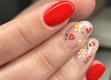 Manucure florale élégante chez Normanails - Ongles à Boucherville, Boucherville, Québec, CA.