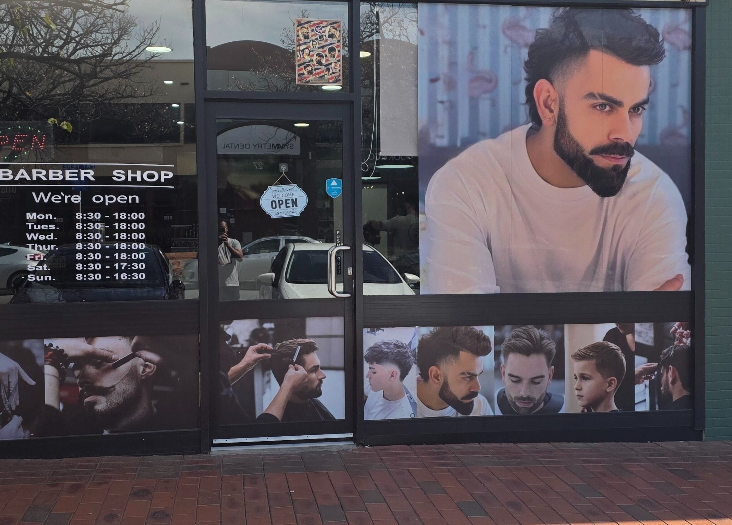 Street-facing facade of a stylish barber shop at 4/22 Jardine Street Kingston, Australian Capital Territory, AU.