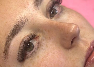 Close-up of eyelash extensions at The AC Studio, Naas, County Kildare, IE showcasing luxury beauty treatments.