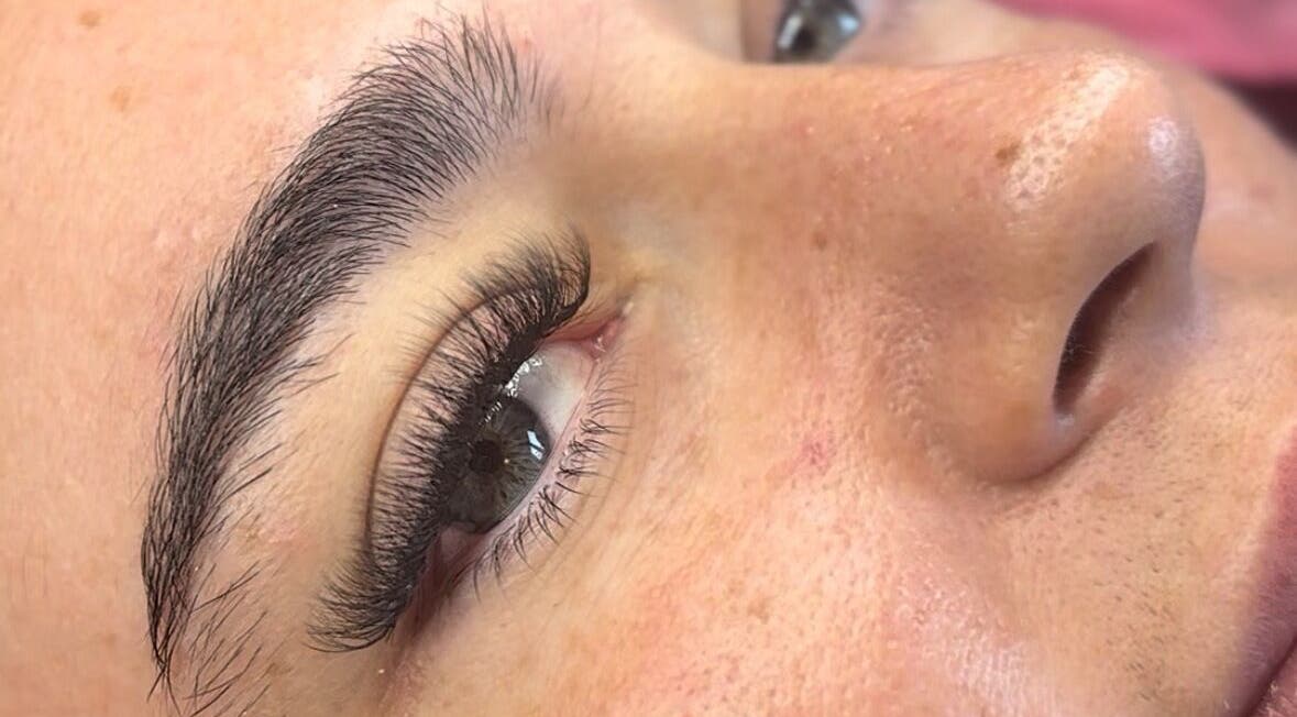 Close-up of delicate eyelash extensions at The AC Studio, Naas, County Kildare, IE.