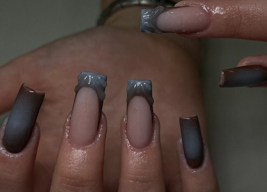 Chic ombre nails designed by Nails By Mya in Blantyre, Scotland, GB, showcasing intricate artistry.