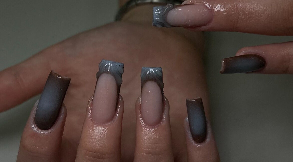 Chic ombre nails designed by Nails By Mya in Blantyre, Scotland, GB, showcasing intricate artistry.