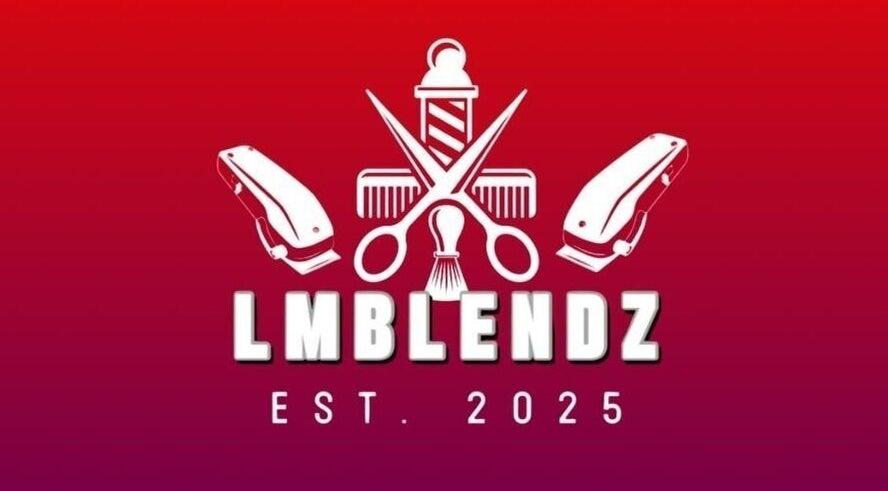 LMBlendz (LDN) logo with clippers and scissors, London, England, GB.