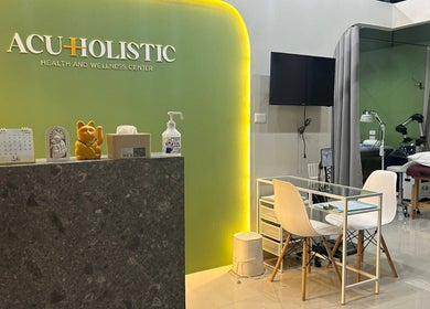 Reception at Acuholistic Health Center, Quezon City, Metro Manila, PH featuring modern decor and welcoming ambiance.