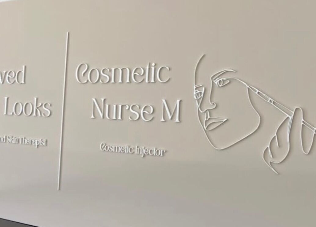 Elegant signage at Aesthetix Luxe, Punchbowl, New South Wales, AU featuring aesthetic and cosmetic services.