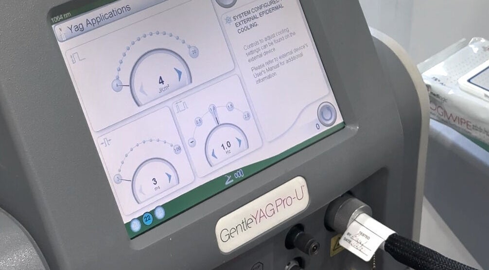 Laser equipment interface at Aesthetix Luxe, Punchbowl, New South Wales, AU, highlighting advanced technology.