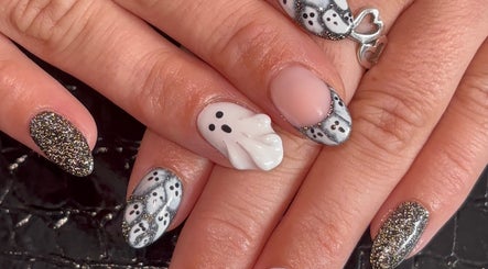 Detailed ghost-themed nail art at Beauty By Meka - Changes, Kirkcaldy, Scotland, GB.