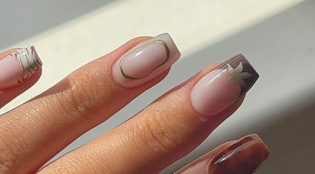 Detailed nail art featuring elegant designs at Beauty by Meka - Home Salon in Kirkcaldy, Scotland, GB.