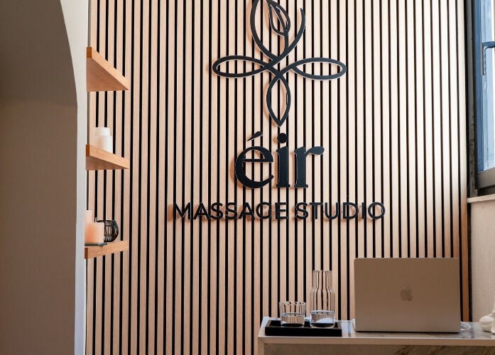 Elegant interior of éir Massage Studio in Tas-sliema, MT with calming decor and natural light.