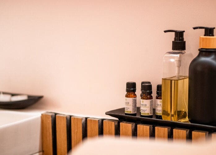 Aromatherapy oils at éir Massage Studio, Tas-sliema, MT, create a calming atmosphere for relaxation.