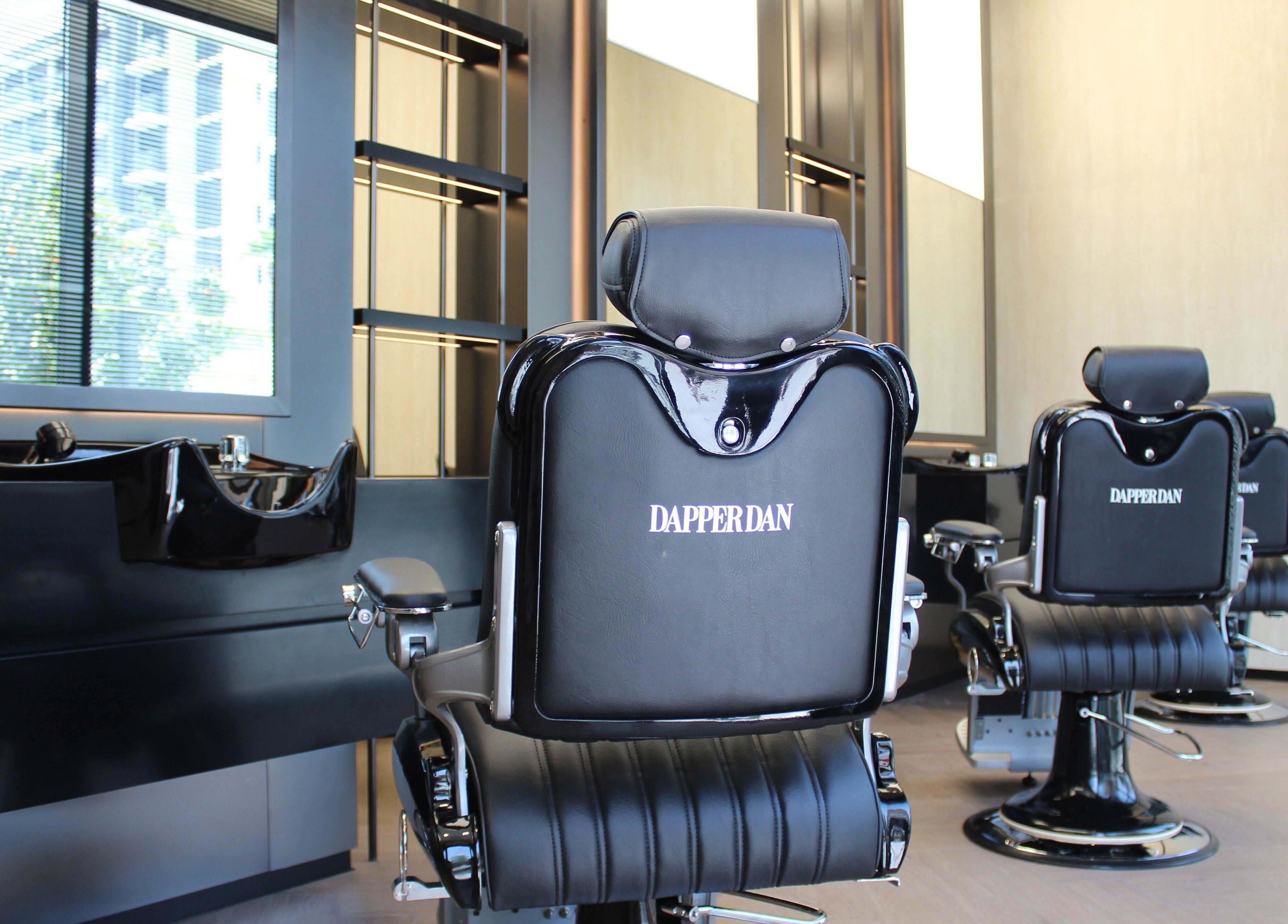 Stylish barber chairs at Dapper Dan Barbershop, Dubai, Dubai, AE.