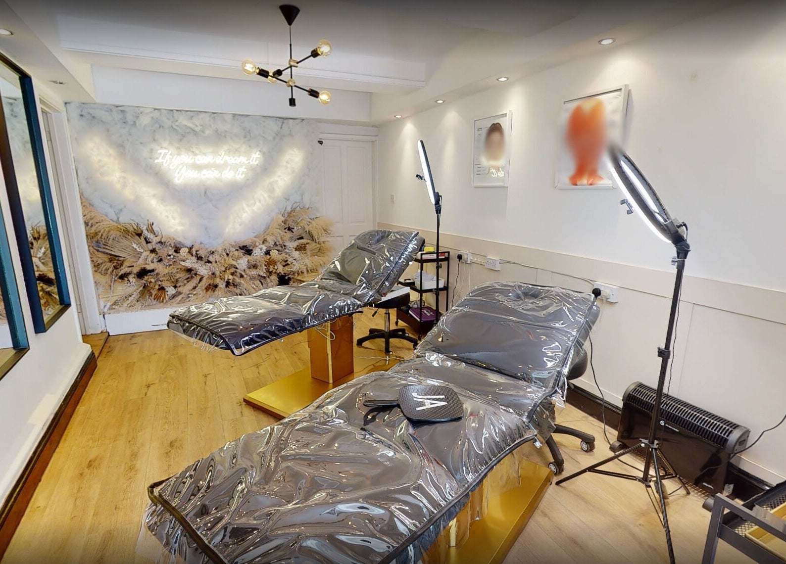 Luxurious treatment room at Mi Amor Aesthetics in Derby, England, GB, featuring stylish decor and modern equipment.