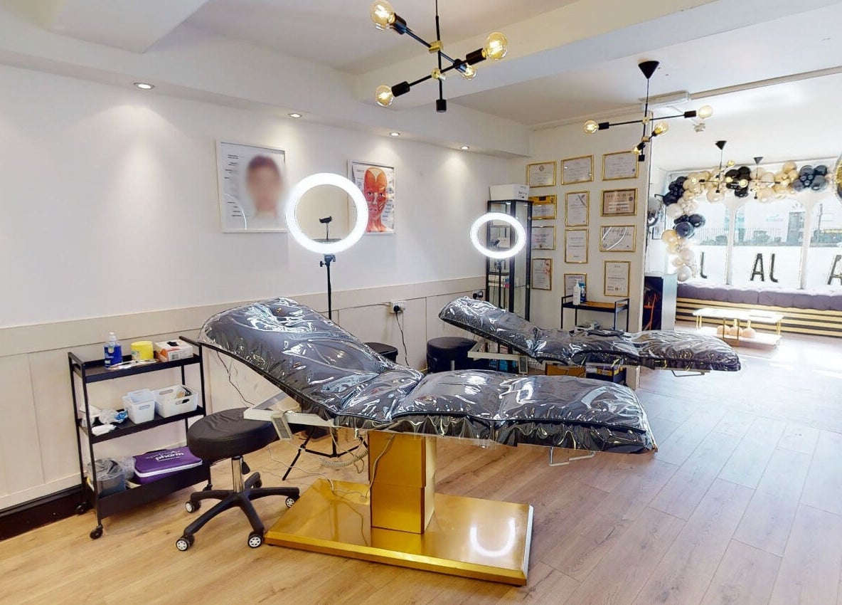 Modern treatment room at Mi Amor Aesthetics, Derby, England, GB, featuring stylish decor and professional equipment.