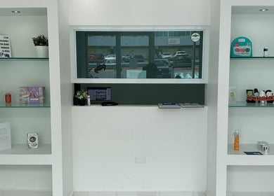 Reception area at Med Aesthetics & Wellness Clinic in Trujillo Alto, PR showcasing sleek design.