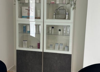 Product display at Med Aesthetics & Wellness Clinic in Trujillo Alto, PR offering skincare essentials.