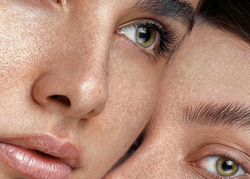 Close-up of two faces highlighting skin care at Couture Lash Co., Oran Park, New South Wales, AU.