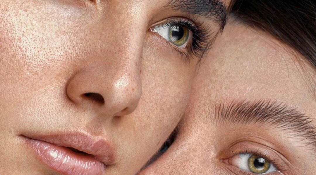Close-up of two faces highlighting skin care at Couture Lash Co., Oran Park, New South Wales, AU.