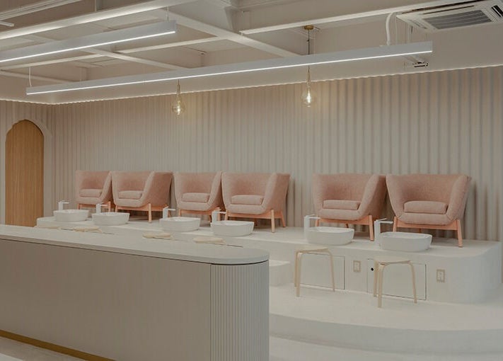 Área de pedicura moderna en Leonora Studio | Polanco (Campos Elíseos), Ciudad De México, Ciudad De México, MX.