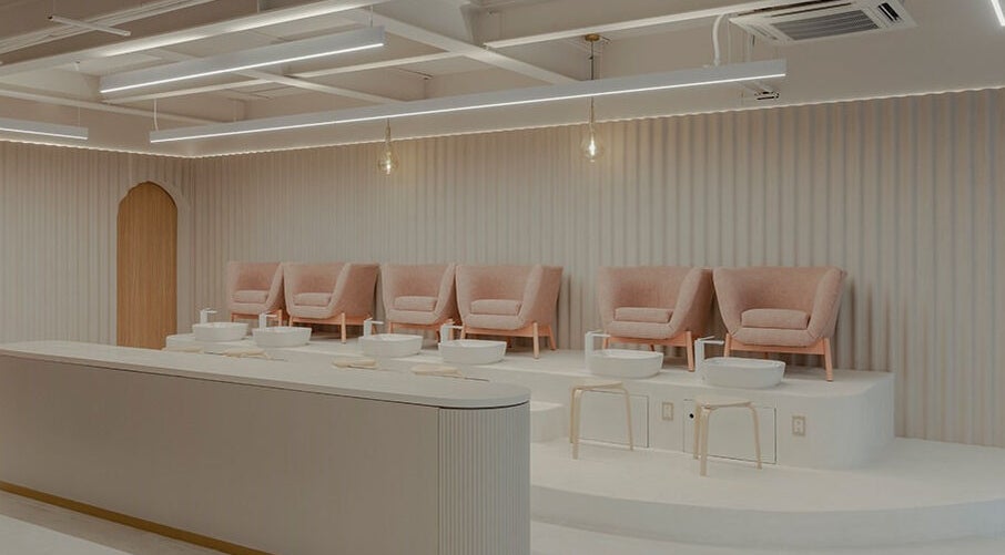 Área de pedicura moderna en Leonora Studio | Polanco (Campos Elíseos), Ciudad De México, Ciudad De México, MX.