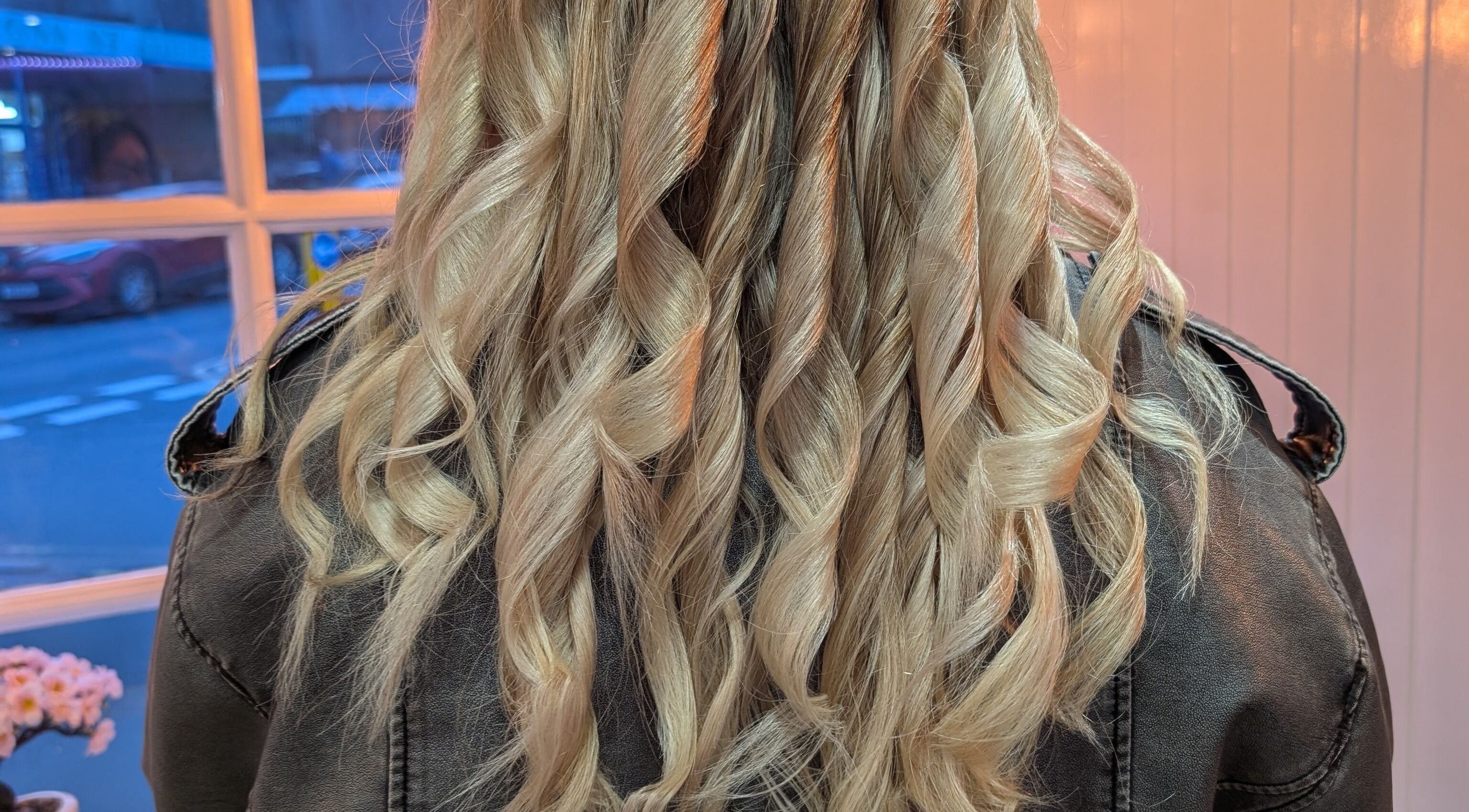 Blonde curls styled at Twisted Friction @ Strands Studio, Sheffield, England, GB. Beautiful hair transformation.