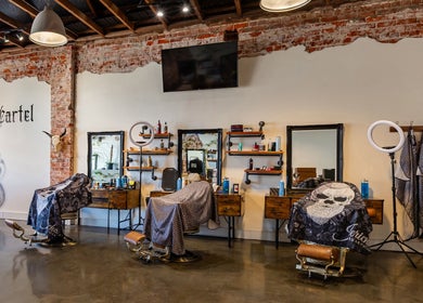 Modern barber setup at Blade Cartel Barber and Aesthetics in Bunbury, Western Australia, AU.