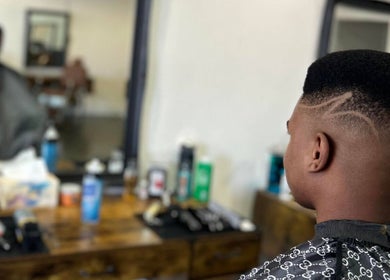A modern haircut design at Blade Cartel Barber and Aesthetics in Bunbury, Western Australia, AU.
