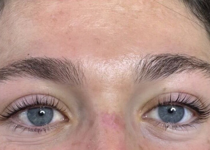 Close-up of perfectly groomed eyebrows at The Skin Formula, Cape Town, Western Cape, ZA.