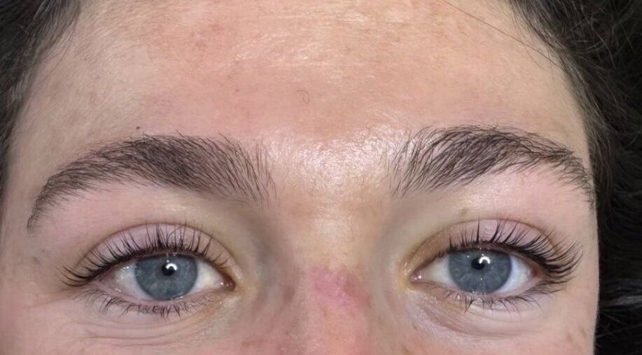 Close-up of perfectly groomed eyebrows at The Skin Formula, Cape Town, Western Cape, ZA.