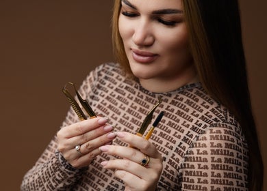 Close-up of beauty tools at Glamtime Iza Jeronim, Hull, England, GB.