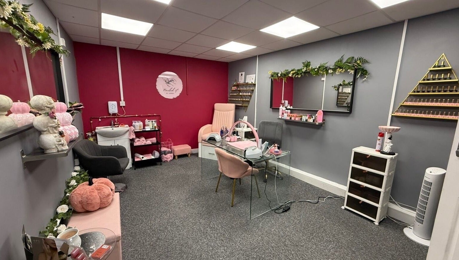 Chic interior of Nailed It By Jemma, Kingswinford, England, GB, showcasing a modern nail treatment area.
