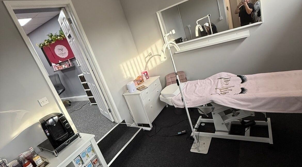 Relaxing beauty room at Nailed It By Jemma, Kingswinford, England, GB, featuring a treatment bed and décor.
