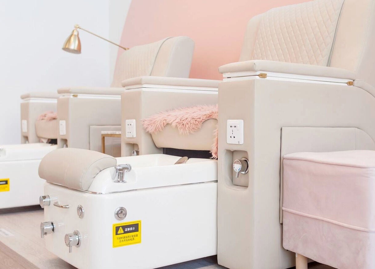 Elegant pedicure chairs at JJ Fantasy World, Richmond, BC, offering a premium spa experience.
