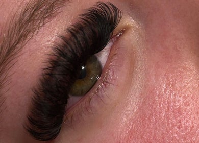 Close-up of eyelash extension at Sophia beauty xo, Worksop, England, GB showcasing lush, full lashes.