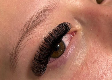 Close-up of eyelash extensions at Sophia beauty xo, Worksop, England, GB.