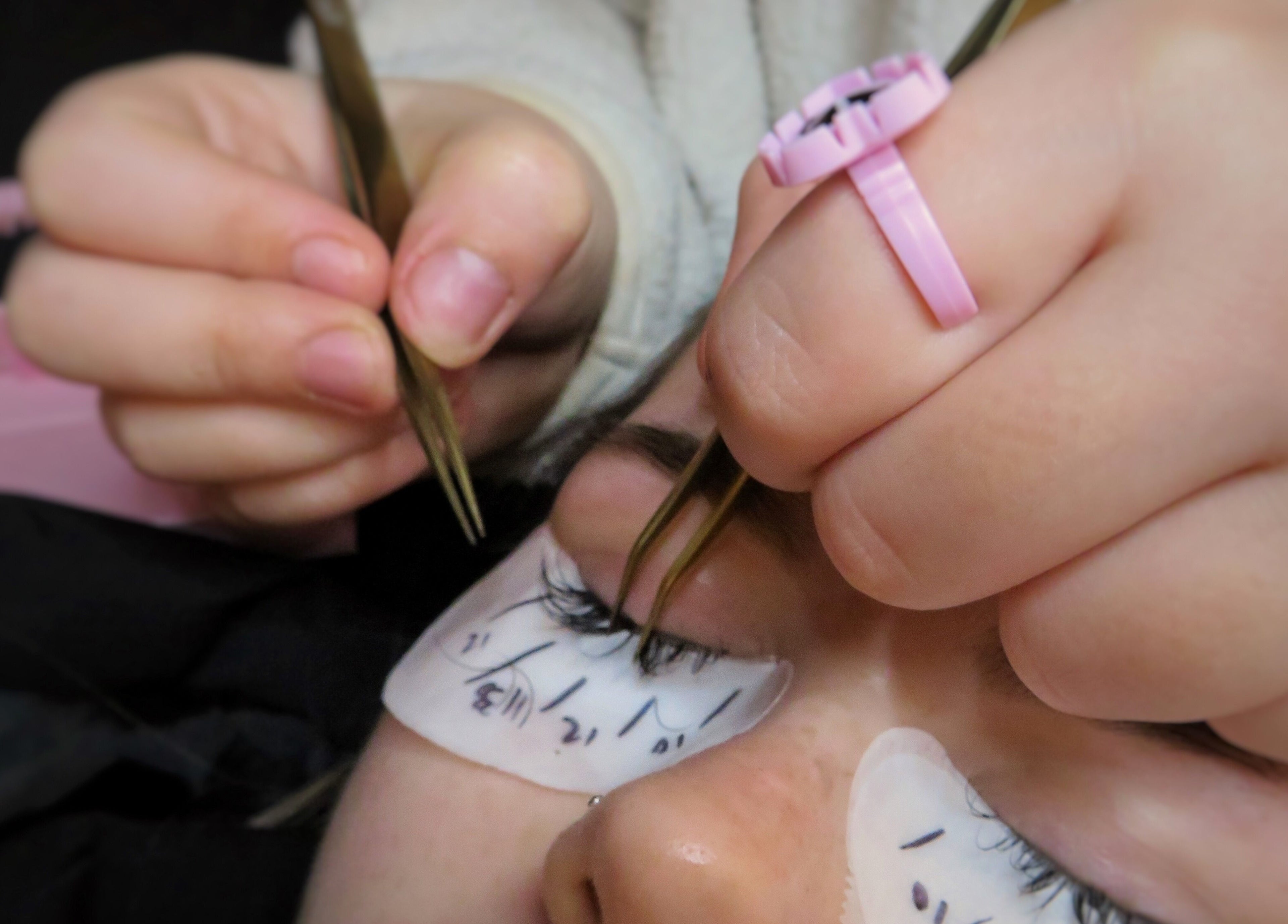 Eyelash extension service at Twin Flame Beauty Room, East Kilbride, Scotland, GB, showcasing precise application.