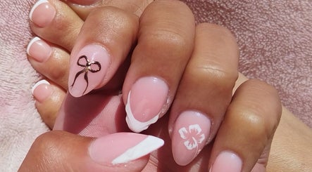 Elegant pink nail art with floral design at Nails by Shekeenah, Ennerdale, Gauteng, ZA.